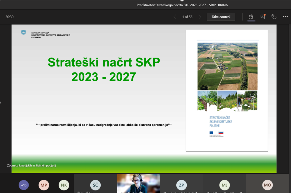 Predstavitev Strateškega načrta SKP 2023-2027 za SRIP HRANA