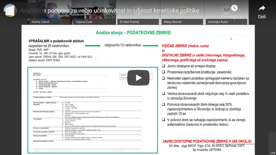 Zaključna predstavitev CRP Analitične podpore za večjo učinkovitost in ciljnost kmetijske politike do okolja in narave v Sloveniji