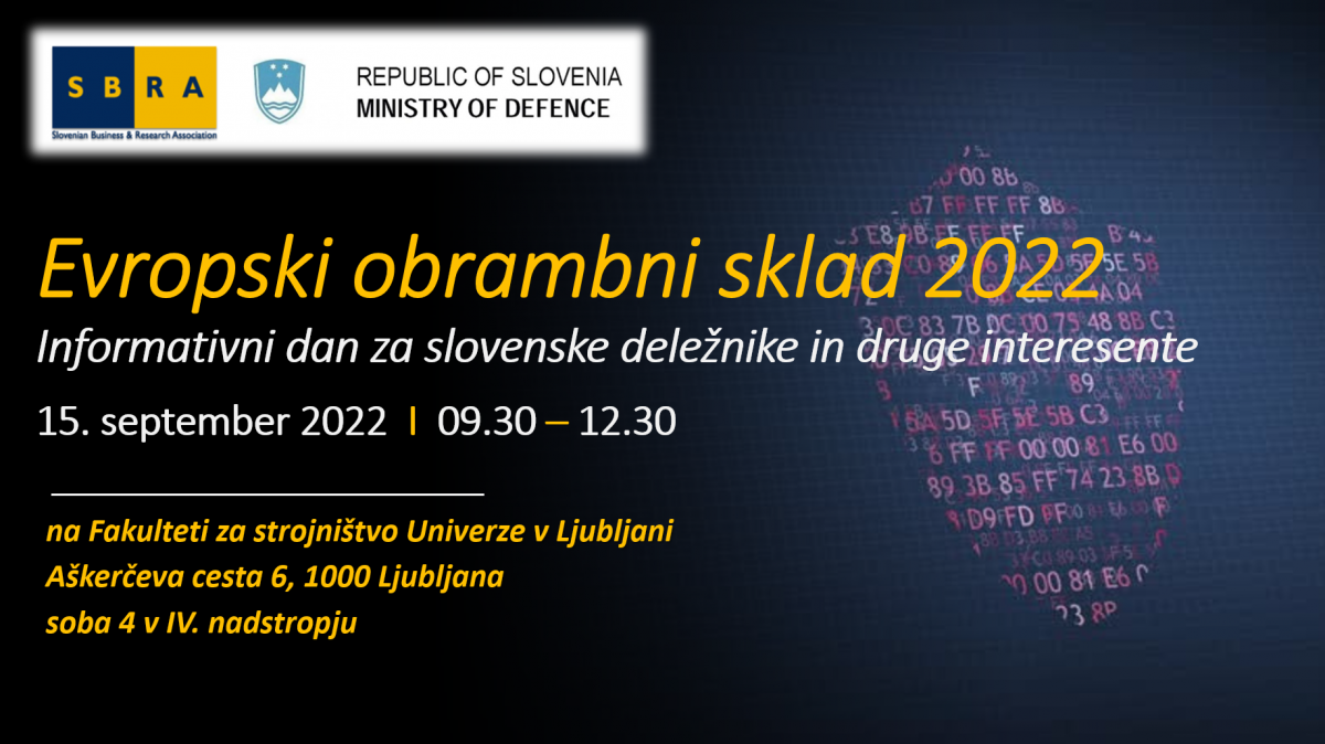 EVROPSKI OBRAMBNI SKLAD 2022 - Informativni dan 